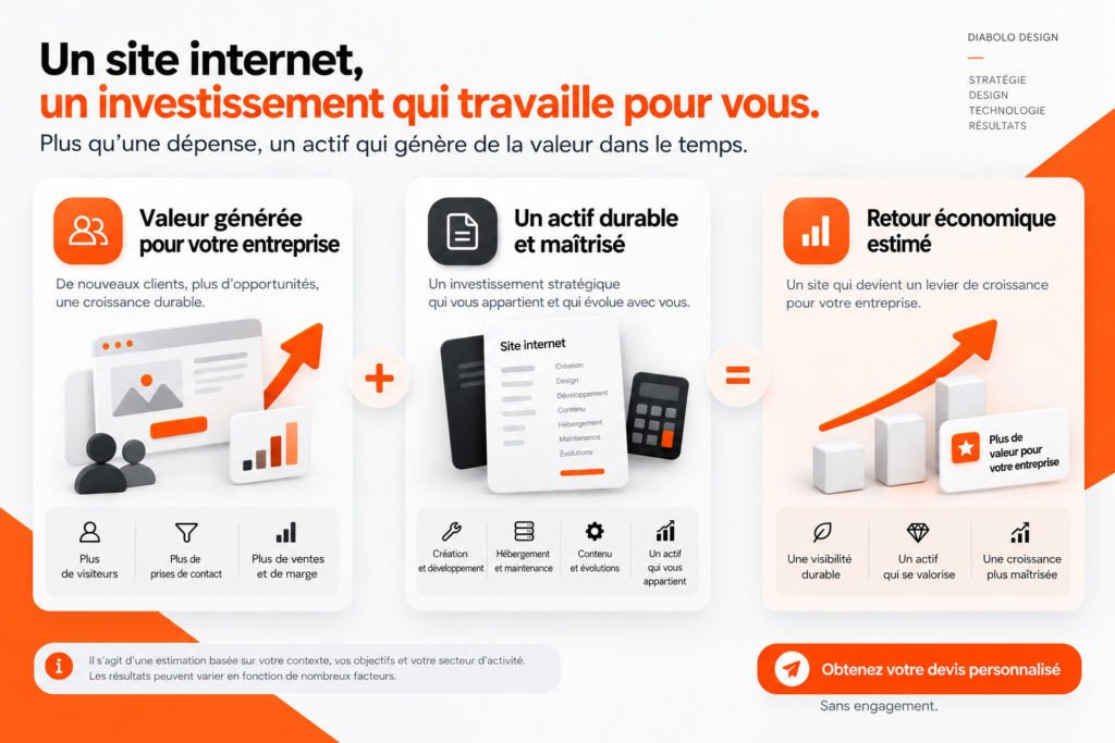 Formule illustrant le calcul du retour sur investissement d'un site internet pour une PME